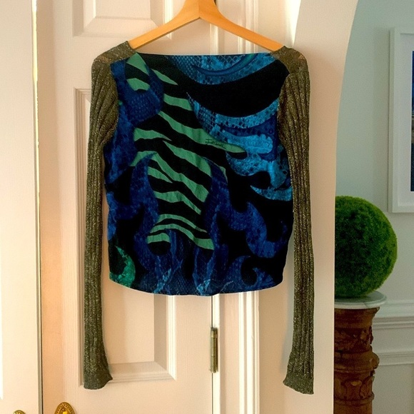 Roberto Cavalli Just Cavalli Knit Printed Blouse xs - Picture 5 of 16